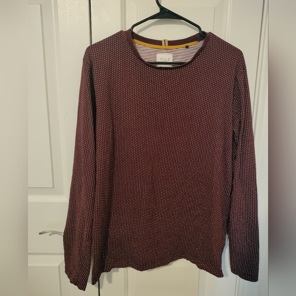 Denim And Flower Designer NWOT Burgundy Long Sleeve Top